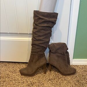 Kelly & Katie Taupe Heeled Boots